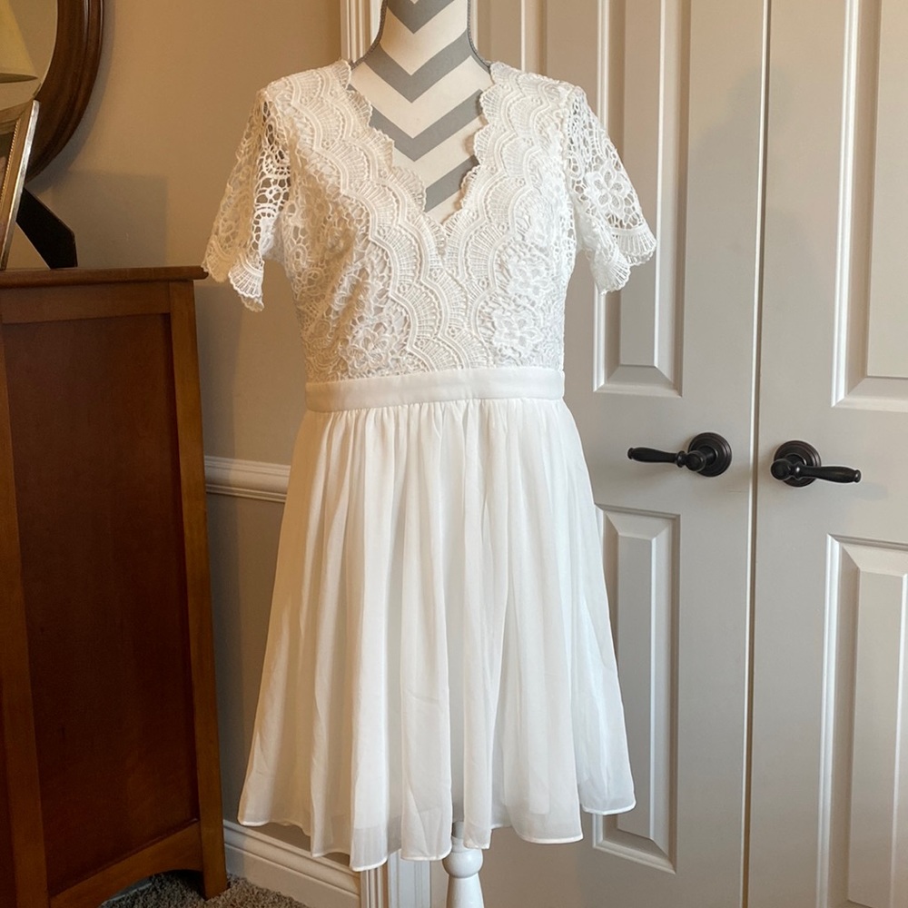 White Dress by Lulu's. LIKE NEW. WORN ONCE!